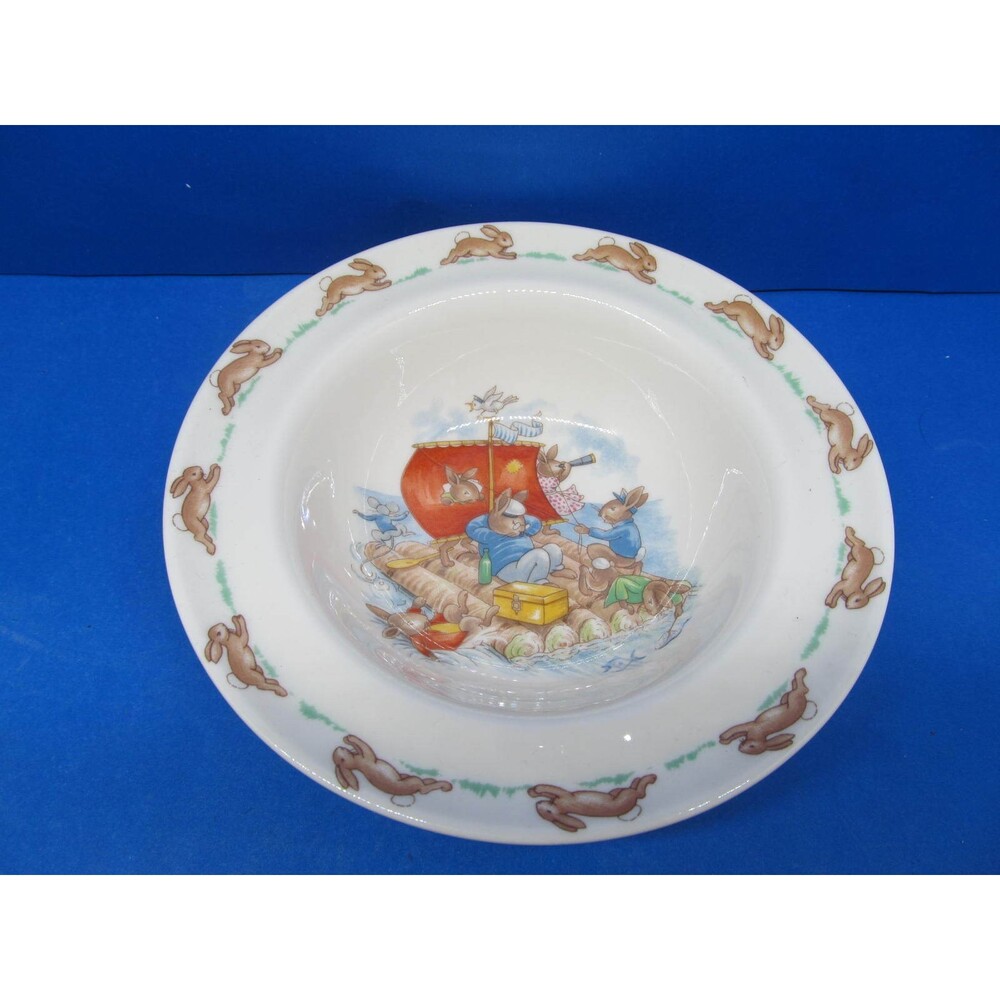Royal Doulton Bunnykins 6 3/8" X 1 1/2" Rimmed Soup Cereal Bowl EC
